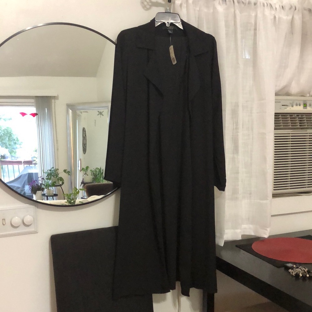 Black, sheer, duster/blazer size medium